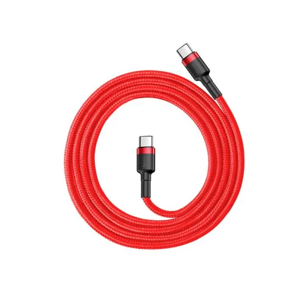 Nabíjací/dátový kábel Baseus Cafule Series USB-C na USB-C PD2.0 60W Blesk 1m, červený