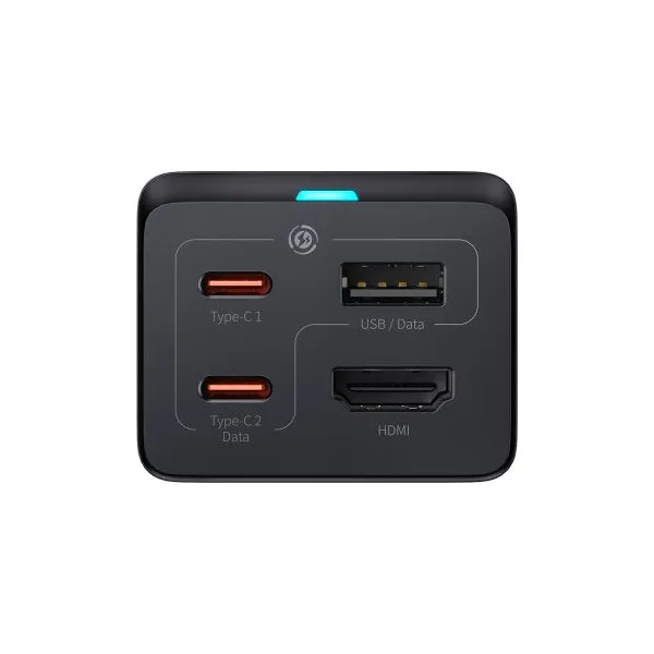 Baseus GaN5 Pro 2xUSB-C + USB + HDMI nástenná nabíjačka, 67W (čierna) 038591