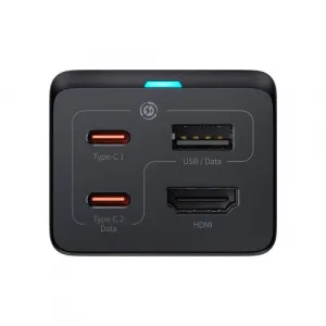 Baseus GaN5 Pro 2xUSB-C + USB + HDMI nástenná nabíjačka, 67W (čierna) 038591