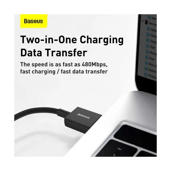 Kábel USB na USB-C Baseus Superior Series, 66 W, 2 m (čierny) 026623