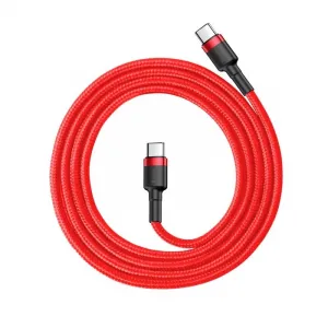 Nabíjací/dátový kábel Baseus Cafule Series USB-C na USB-C PD2.0 60W Blesk 1m, červený
