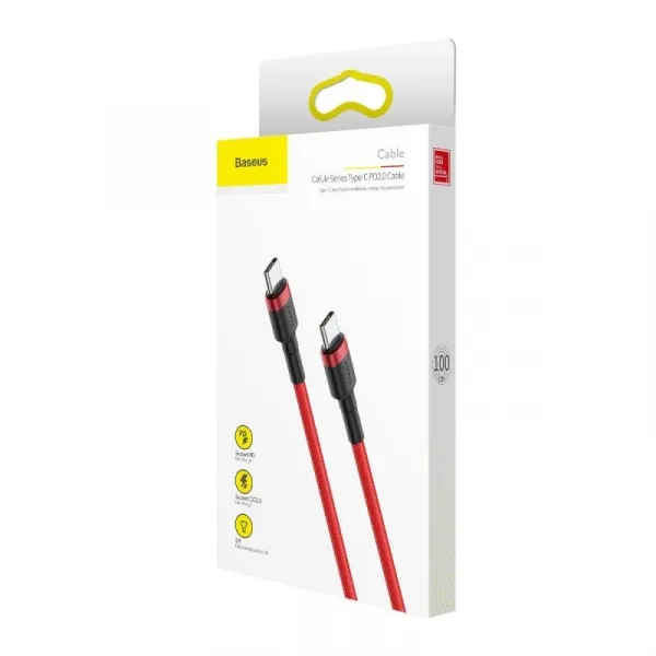Nabíjací/dátový kábel Baseus Cafule Series USB-C na USB-C PD2.0 60W Blesk 1m, červený