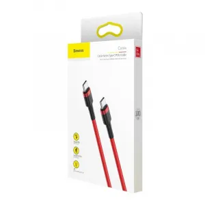 Nabíjací/dátový kábel Baseus Cafule Series USB-C na USB-C PD2.0 60W Blesk 1m, červený