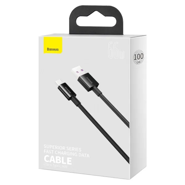 Kábel USB na USB-C Baseus Superior Series, 66 W, 1 m (čierny) 026618