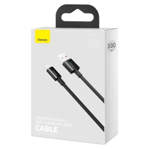 Kábel USB na USB-C Baseus Superior Series, 66 W, 1 m (čierny) 026618