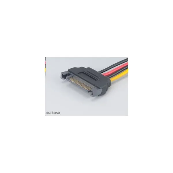 AKASA kábel SATA redukcia napájania na 4pin Molex, 15cm, 2ks v balení