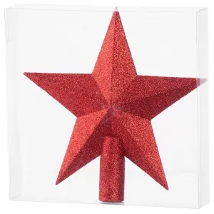 Ozdoba MagicHome Vianoce, 1 ks, 20 cm, hviezda, červená, na vianočný stromček