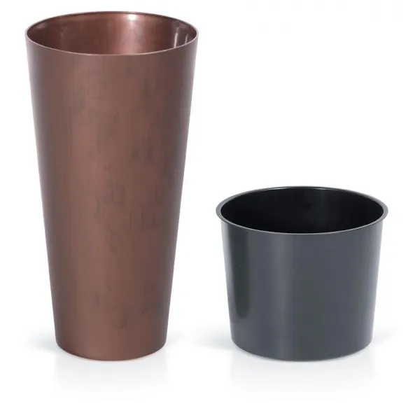 Prosperplast Kvetináč TUBUS Slim Corten 400x762 mm, medený vzhľad, vložka 255555