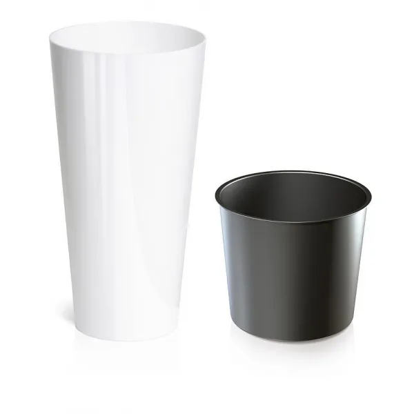 Prosperplast Kvetináč TUBUS Slim Shine 400x762 mm, biely, vložka 255575