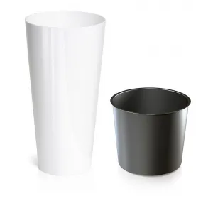 Prosperplast Kvetináč TUBUS Slim Shine 400x762 mm, biely, vložka 255575