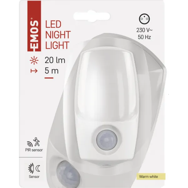 EMOS LED nočné svetlo P3318 s pohybovým čidlom do zásuvky