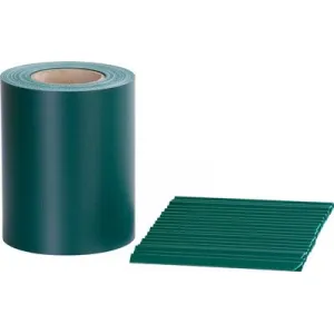 Páska Strend Pro EUROSTANDARD, 190 mm, L-35 m, tieniaca, zelená, krycia, na plotové panely, s 20 klipsami, PVC, RAL6005