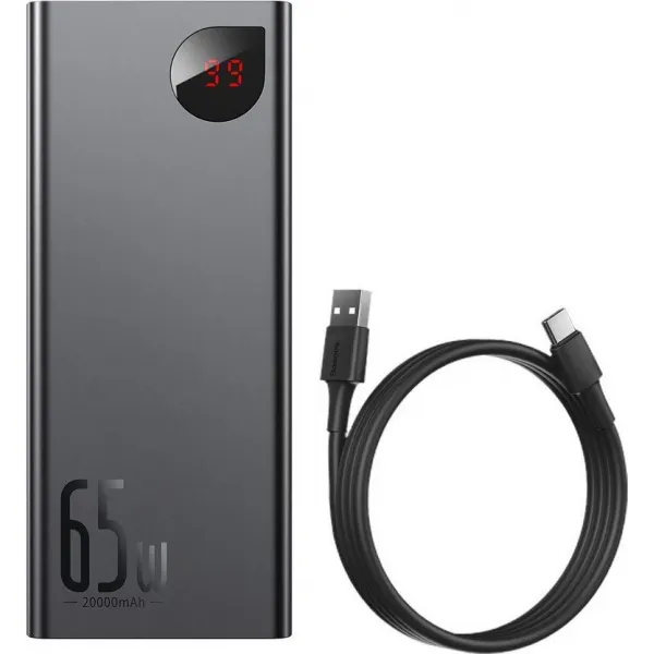 Baseus PPIMDA-D01 Powerbanka 20000mAh PD 65W, Čierna