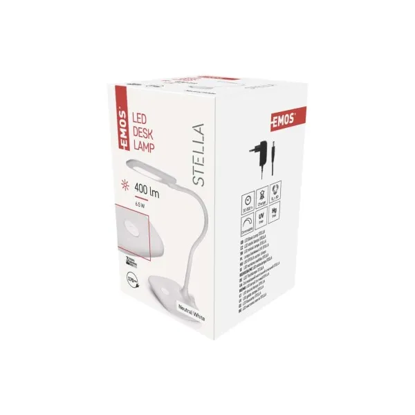 EMOS LED stolná lampa STELLA, biela