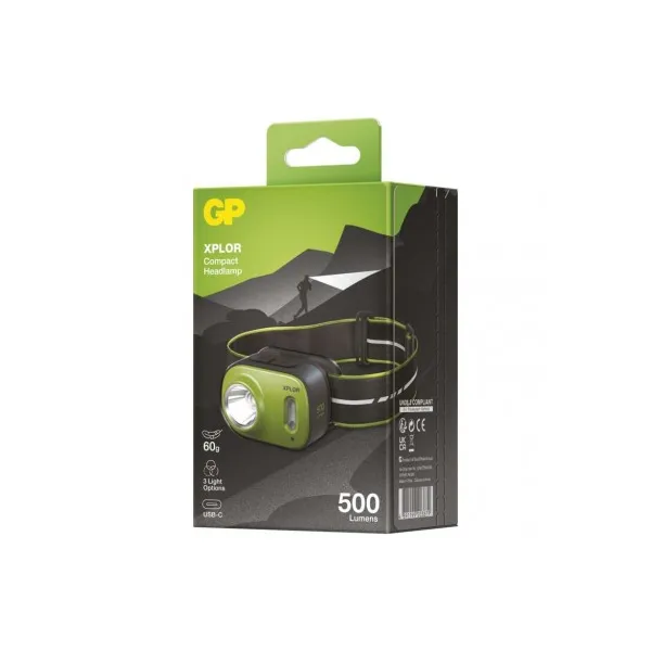 CREE LED nabíjacia čelovka GP Xplor PHR17, 500 lm