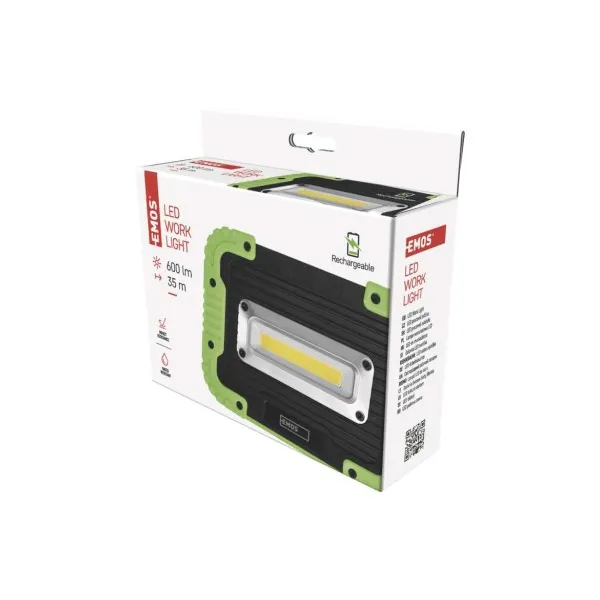 EMOS COB LED nabíjací pracovný reflektor P4534, 600 lm, 3000 mAh