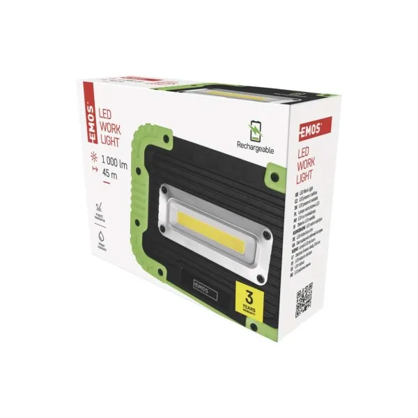 EMOS COB LED nabíjací pracovný reflektor P4533, 1000 lm, 4400 mAh