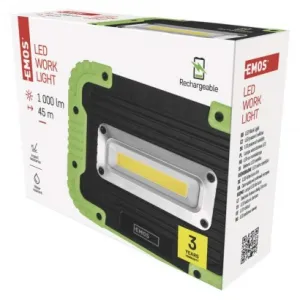EMOS COB LED nabíjací pracovný reflektor P4533, 1000 lm, 4400 mAh