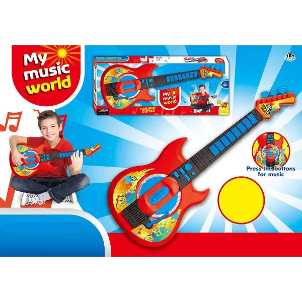 MaDe Gitara červená na batérie