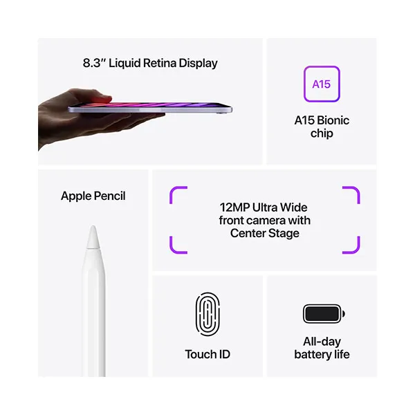 Apple iPad mini (2021) Wi-Fi 256GB Pink, MLWR3FD/A