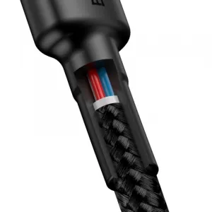 Kábel USB-C na USB-C PD Baseus Cafule PD 2.0 QC 3.0 60W 1m (čierny a červený) 018321