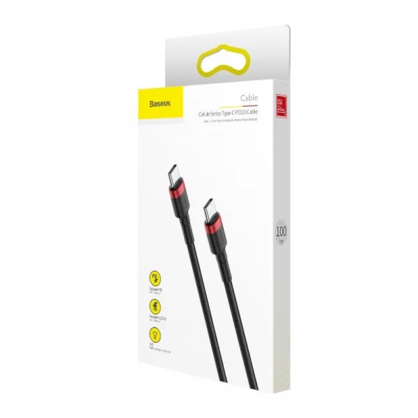 Baseus Type-C - Type-C cable Cafule PD2.0 60W Flash charging (20V 3A) 1m čierna/Gray (CATKLF-H91)