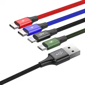 Kábel USB Baseus Fast 4w1 2xUSB-C / Lightning / Micro 3,5A 1,2m (černý) 018721