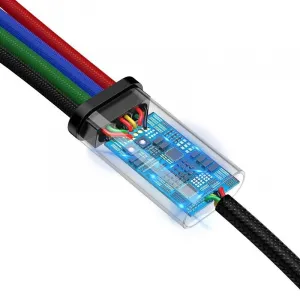 Kábel USB Baseus Fast 4w1 2xUSB-C / Lightning / Micro 3,5A 1,2m (černý) 018721