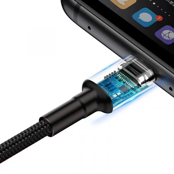 Baseus Cafule Huawei SuperCharge kábel USB na USB-C, QC 3.0, 5A 1m (čierno-sivý) 019259