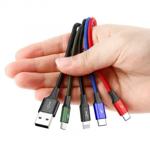 Kábel USB Baseus Fast 4w1 2xUSB-C / Lightning / Micro 3,5A 1,2m (černý) 018721