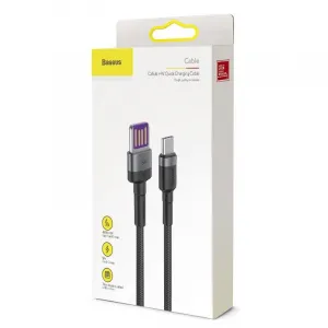 Baseus Cafule Huawei SuperCharge kábel USB na USB-C, QC 3.0, 5A 1m (čierno-sivý) 019259