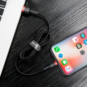 Baseus Lightning Cafule Cable 2.4A 1m Red + čierna (CALKLF-B19)