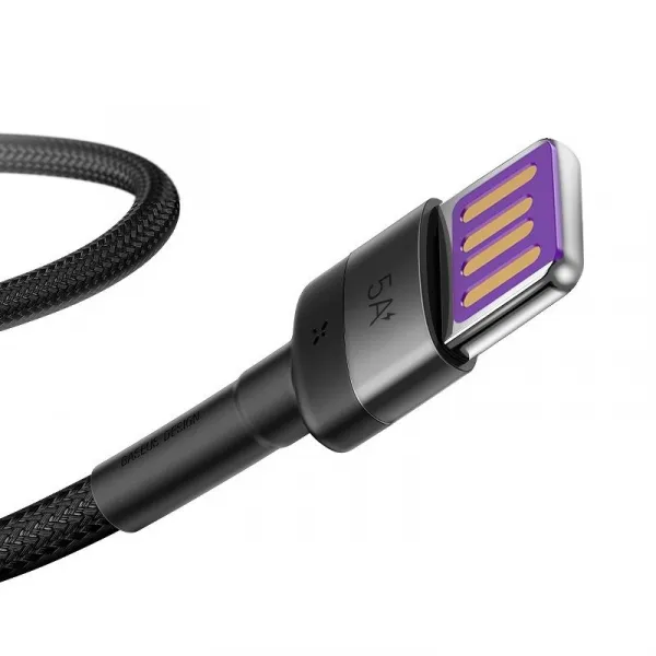 Baseus Cafule Huawei SuperCharge kábel USB na USB-C, QC 3.0, 5A 1m (čierno-sivý) 019259