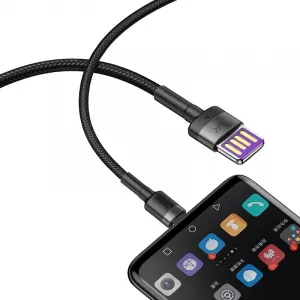 Baseus Cafule Huawei SuperCharge kábel USB na USB-C, QC 3.0, 5A 1m (čierno-sivý) 019259