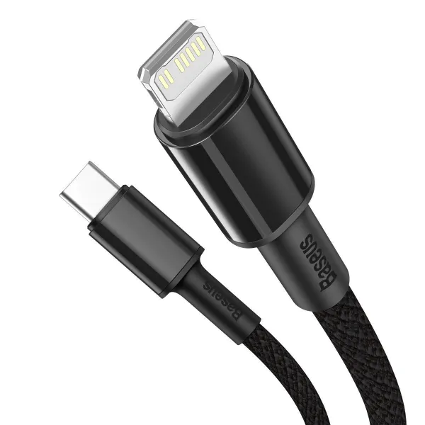 Kábel USB-C do Lightning Baseus High Density Braided, 20W, 5A, PD, 2m (černý) 024642