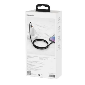 Baseus Tungsten Gold Rýchlonabíjací / dátový kábel USB-C na Lightning PD 20W 2m, čierny