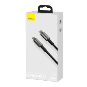 Baseus Tungsten Gold kábel USB-C na USB-C, 100 W, 1 m (čierny) 024650