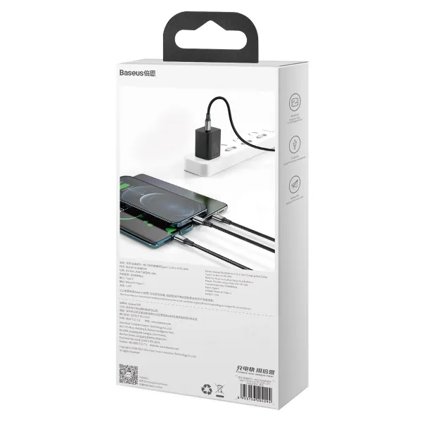 Kábel USB 3w1 Baseus Rapid Series, micro USB / Lightning / USB-C, 20 W, 1,5 m (černý) 025695