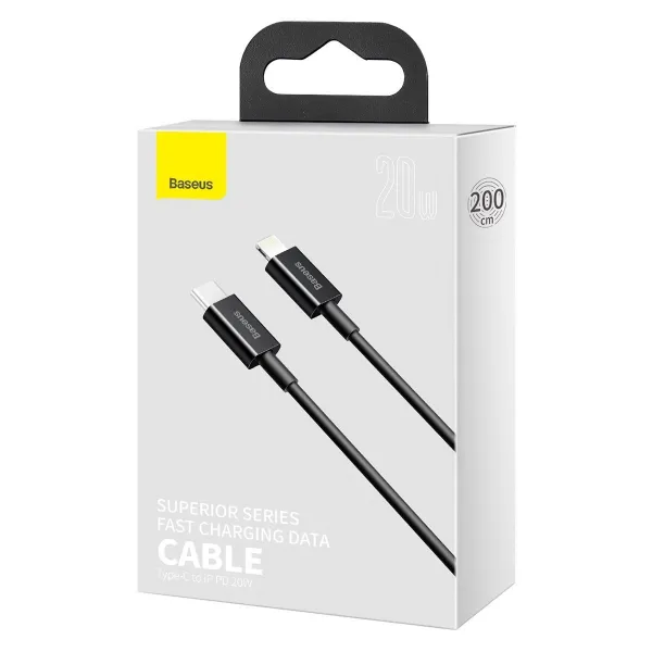 Rýchlonabíjací kábel Baseus Superior Series Type-C/Lightning 20W 2m Black