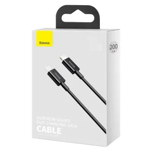 Rýchlonabíjací kábel Baseus Superior Series Type-C/Lightning 20W 2m Black