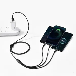 Kábel USB 3w1 Baseus Tungsten Gold, USB do micro USB / USB-C / Lightning, 3,5 A, 1,5 m... 025726