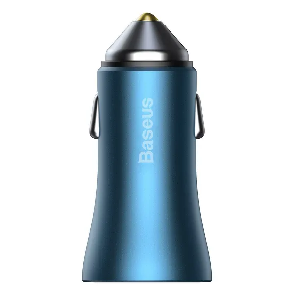 Baseus Car Charger Golden Contactor Pro Dual Quick Charger U+C, PD 3.0, QC 4+, SCP FCP AFC (with Type-C - Lightning 1m Blue) 40W blue (TZCCJD-03)