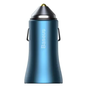 Baseus Car Charger Golden Contactor Pro Dual Quick Charger U+C, PD 3.0, QC 4+, SCP FCP AFC (with Type-C - Lightning 1m Blue) 40W blue (TZCCJD-03)