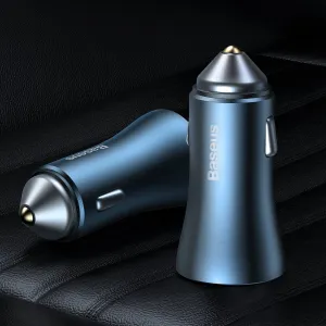 Baseus Car Charger Golden Contactor Pro Dual Quick Charger U+C, PD 3.0, QC 4+, SCP FCP AFC (with Type-C - Lightning 1m Blue) 40W blue (TZCCJD-03)