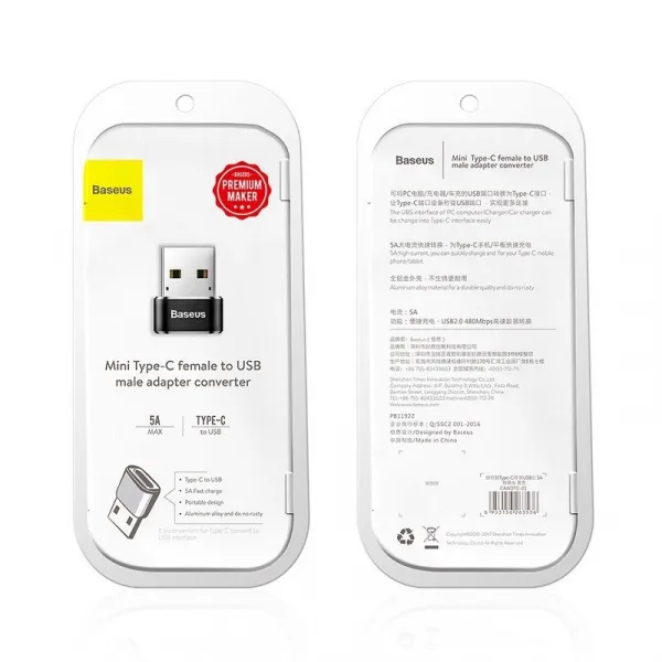 Adaptér Baseus USB-C na USB-A čierny Caaotg-01
