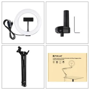 Stojan na rameno stolního počítače Puluz s 20cm LED Vlogging Ring PKT3089B Varianta: uniwersalny