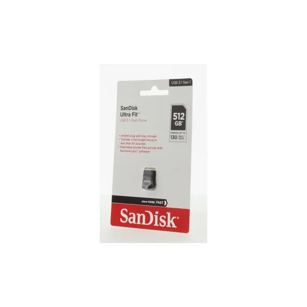 SanDisk Ultra Fit/512GB/USB 3.1/USB-A/Černá
