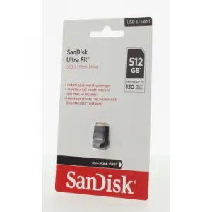 SanDisk Ultra Fit/512GB/USB 3.1/USB-A/Černá