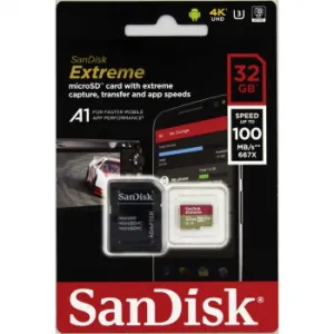 SanDisk Extreme micro SDHC 32 GB 100 MB/s A1 Class 10 UHS-I V30, adapter 85235110