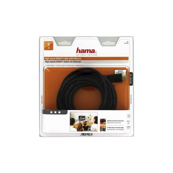Hama HDMI kábel vidlica - vidlica, pozlátený, 3*, 5 m 85444290